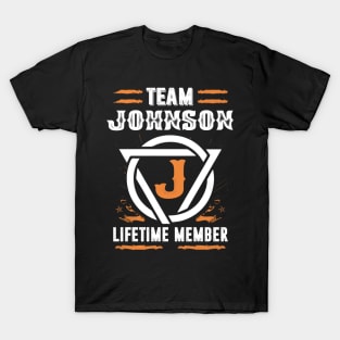 Team Johnson Lifetime Member Gift T-shirt Surname Last Name T-Shirt